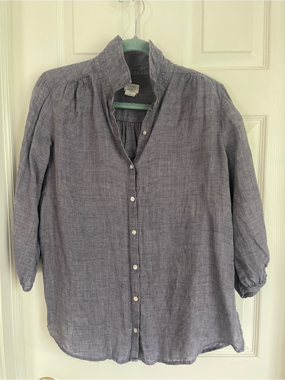Lightweight Blue Linen Button-Down Shirt